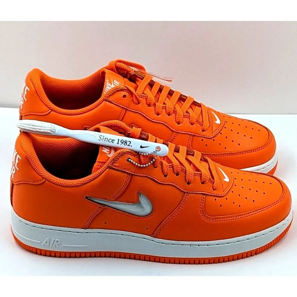 NIB Nike Men's Air Force 1 Low Retro Jewel FJ1044-800 Orange